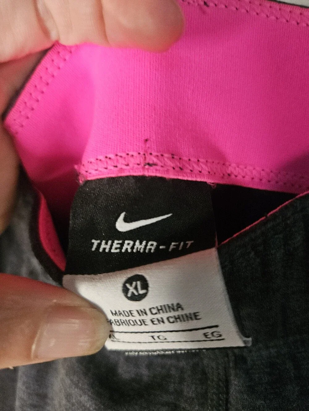 Nike Wide Leg Gray Pink Sweatpants Womens XL Zip Bottom EUC